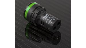 Lysdiodsindikator Skruvkoppling Grön AC 230V 22mm
